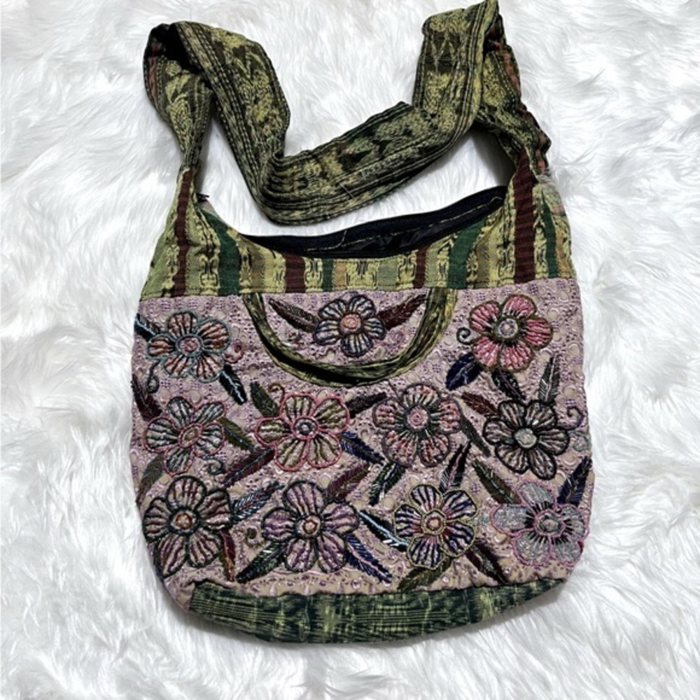 Hand made beaded boho crossbody purse